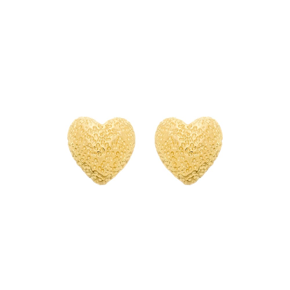 Brinco Dourado de Coração Irregular