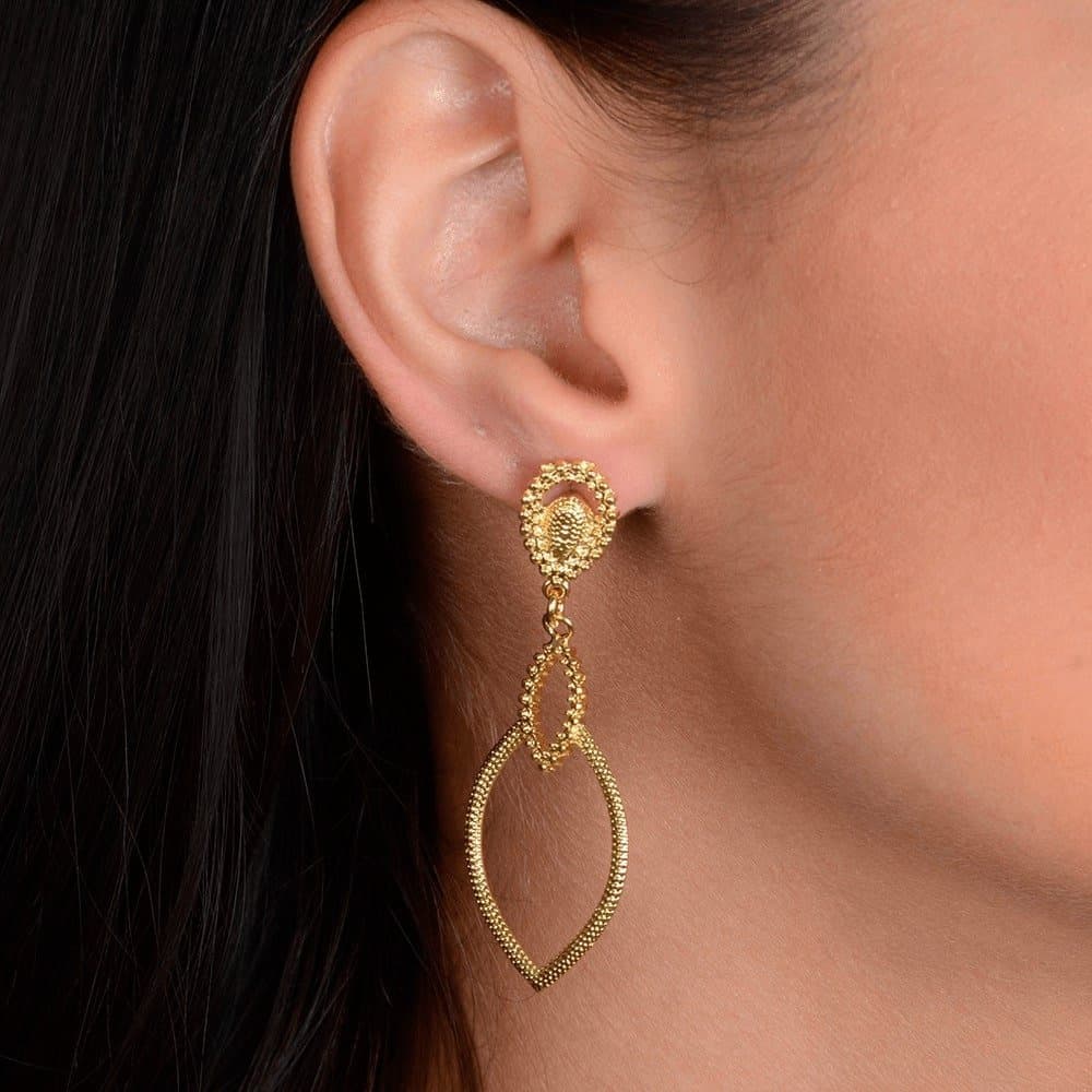 Brinco Dourado Luxo Gota de Gala, imagem 2