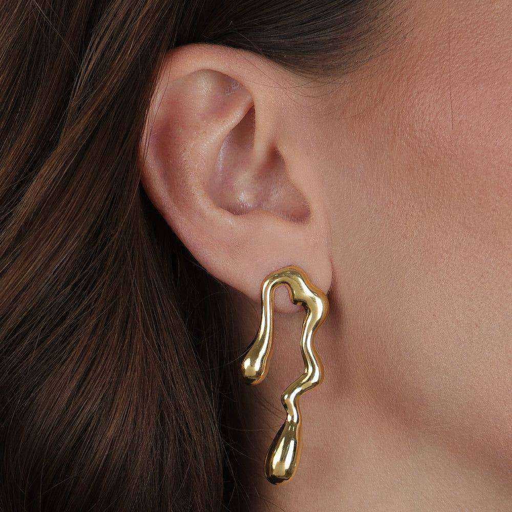 Brinco Dourado Orgânico de Gota, imagem 2