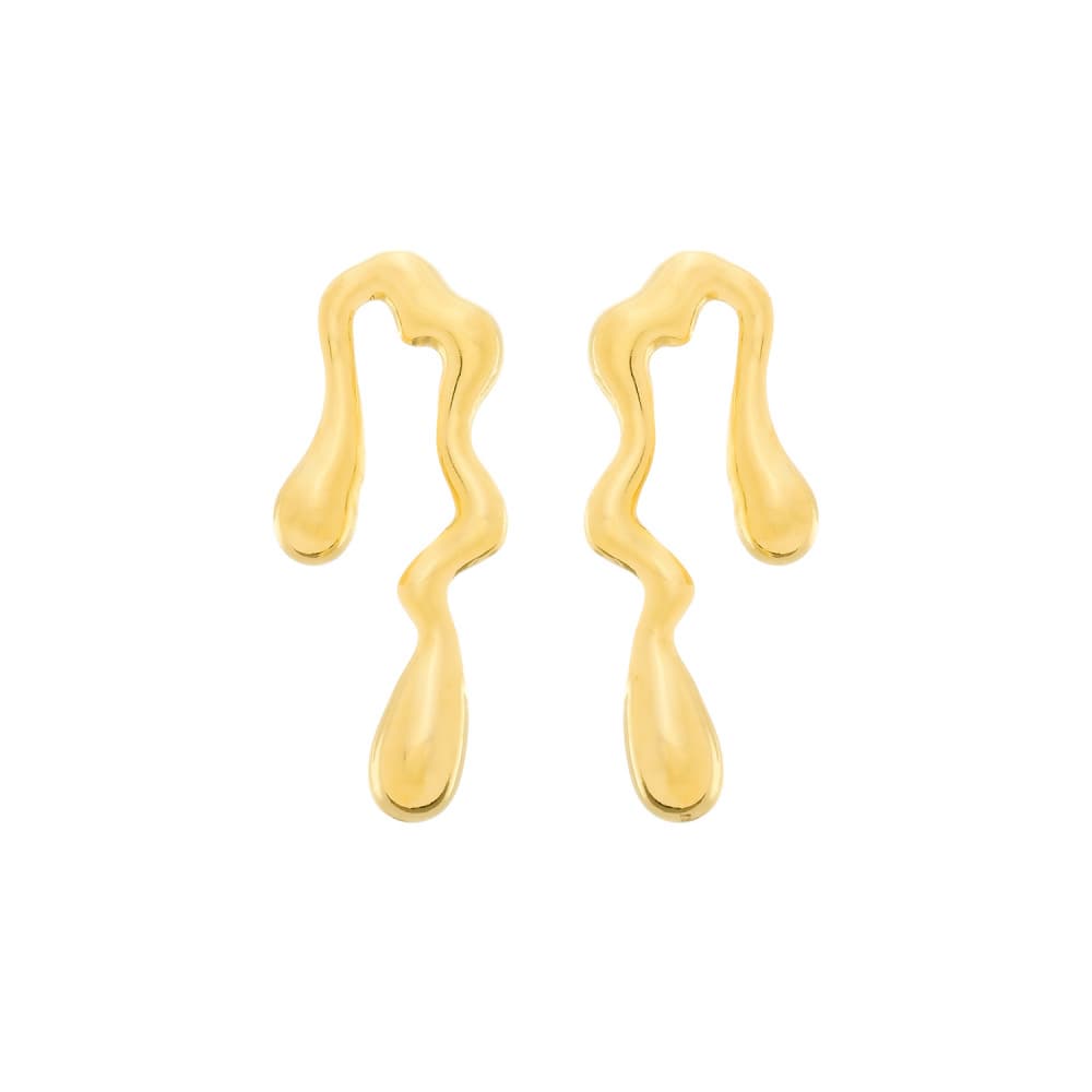 Brinco Dourado Orgânico de Gota