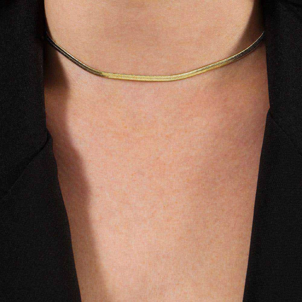 Colar Dourado Chocker de Fita, imagem 2