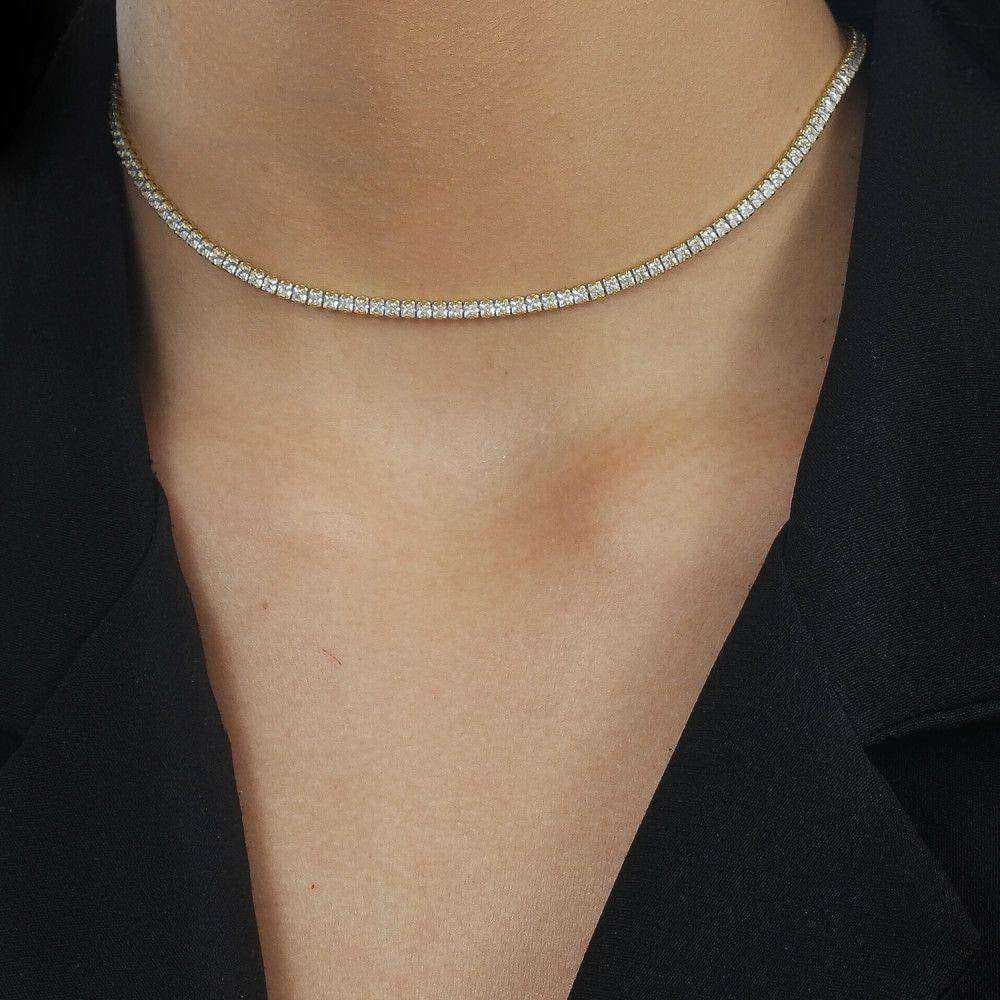 Colar Dourado Chocker Riviera Pedras Brancas, imagem 2