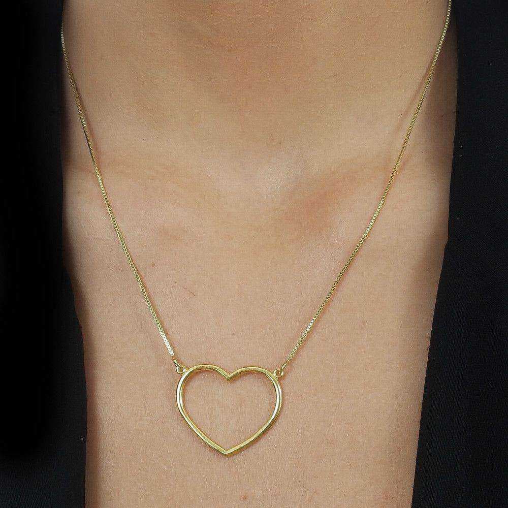 Colar Dourado de Coração Vazado Arco, imagem 2