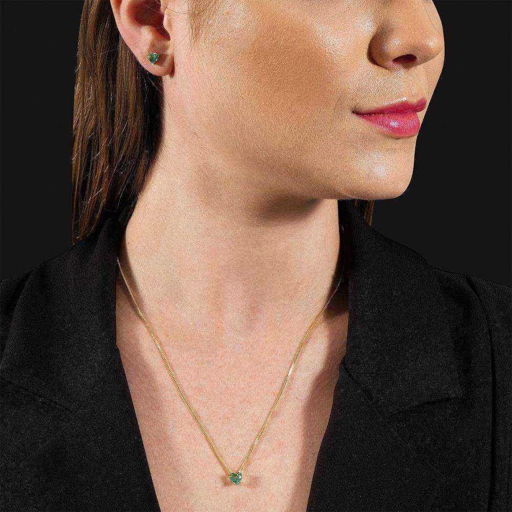 Conjunto Dourado de Coração Verde, imagem 2