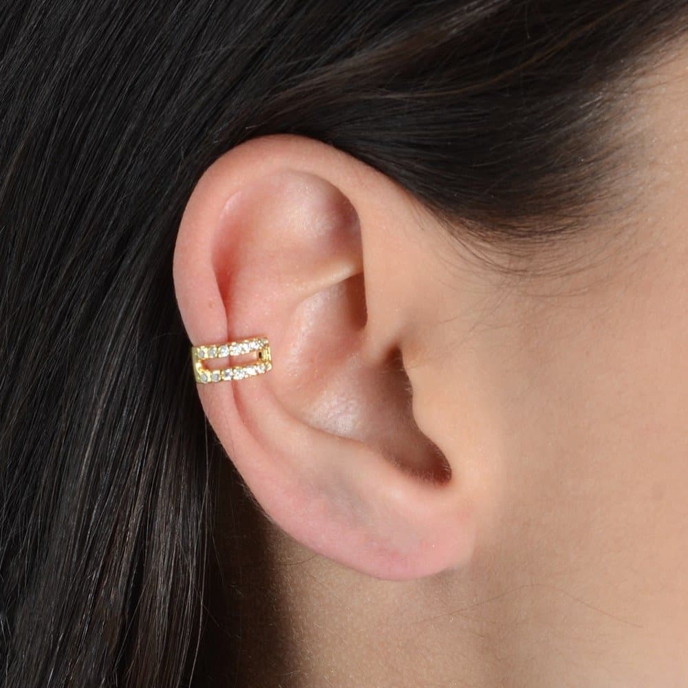 Piercing Dourado de Pressão com 14 Pedras de Zircônia, imagem 2