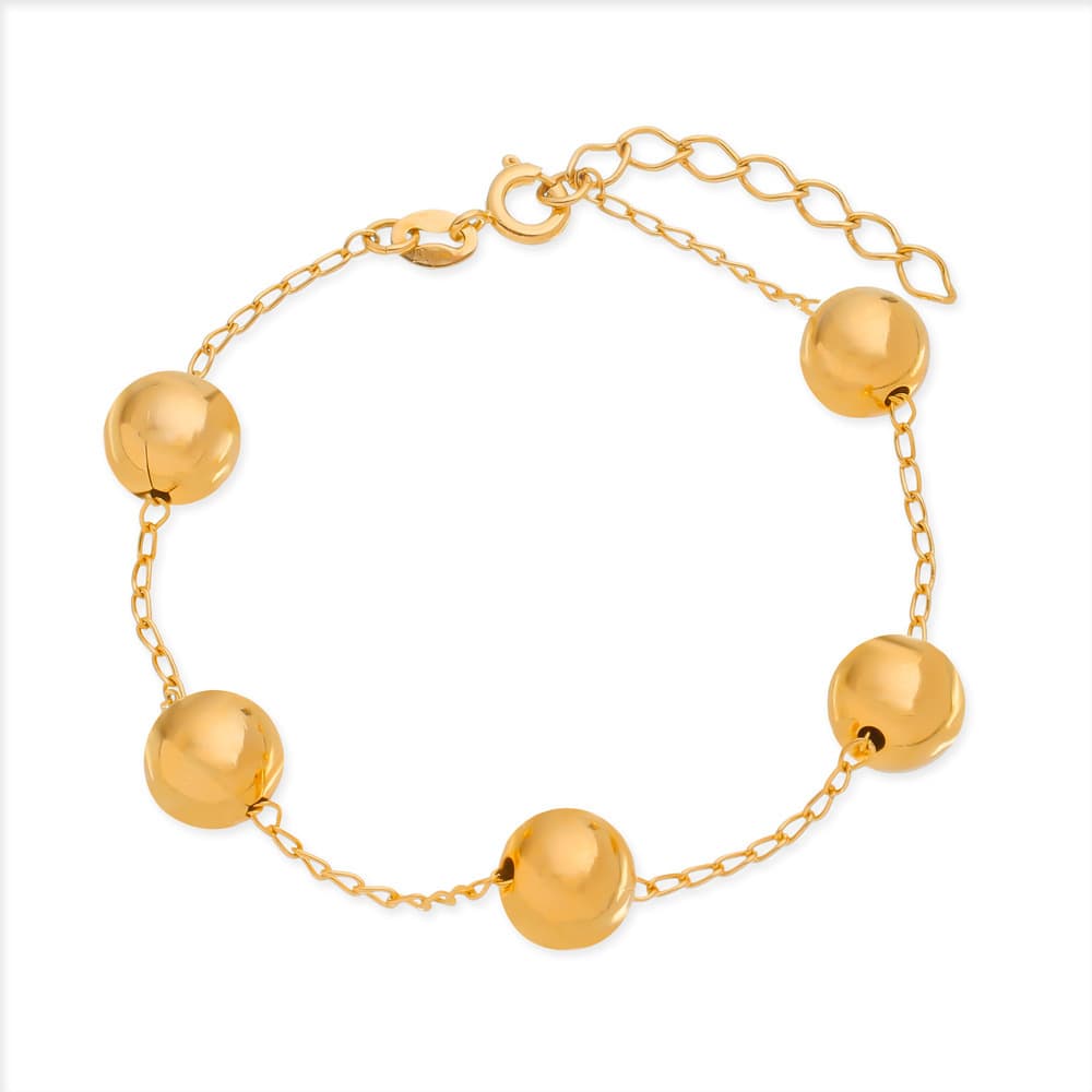 Pulseira Dourada de Bolas Grandes